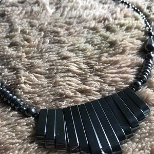Gunmetal Rocker Necklace
